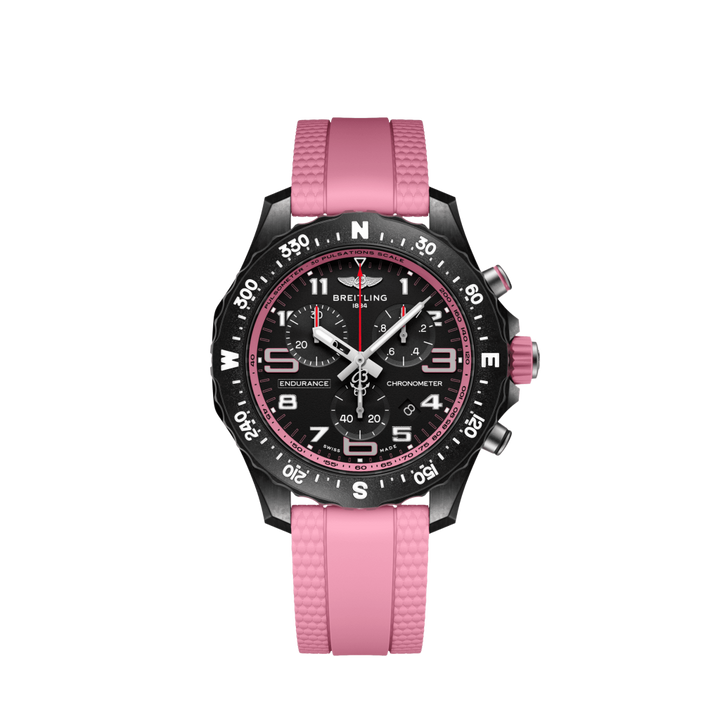 relógio endurance pro pulseira rosa e mostrador preto