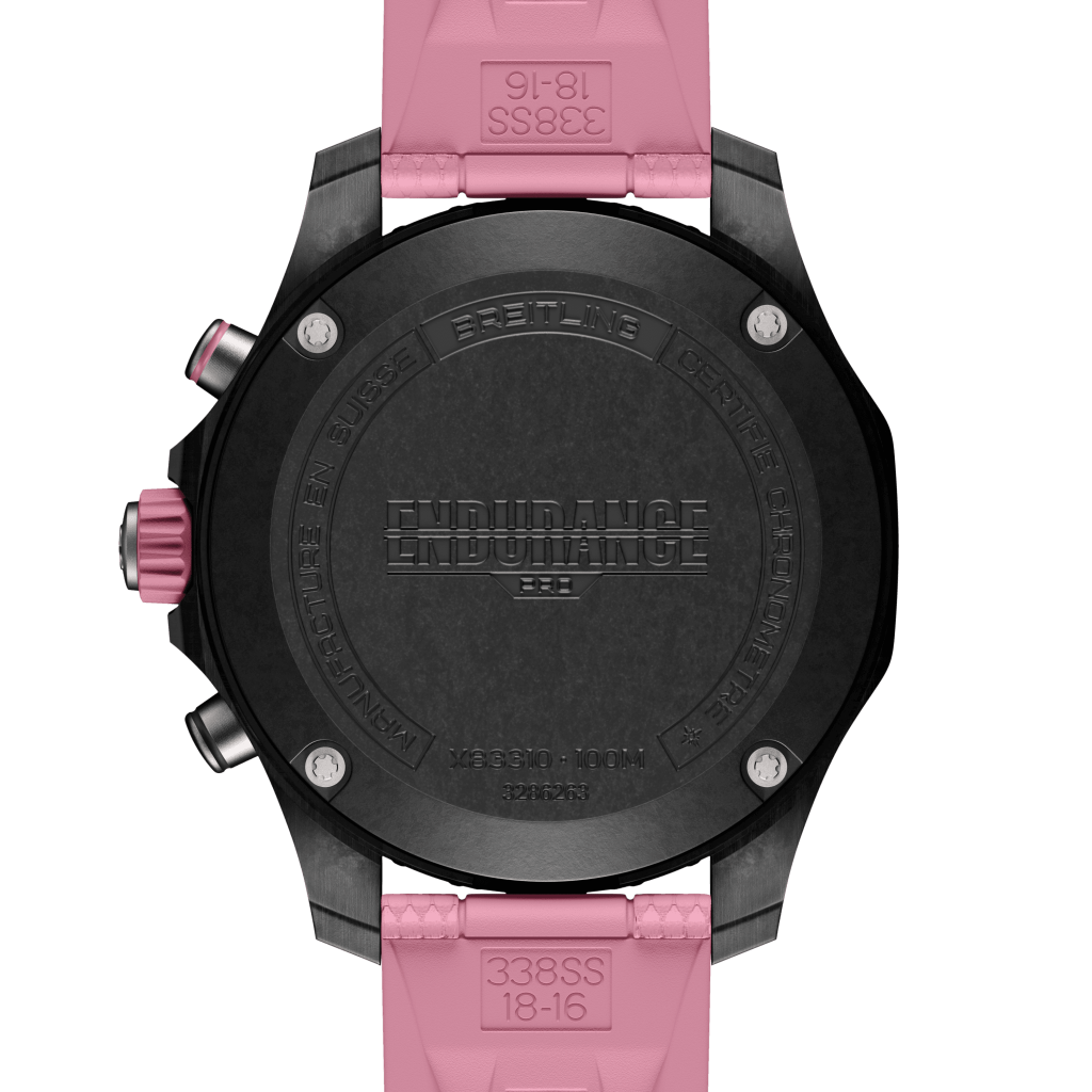 tampa relógio endurance pro pulseira rosa e mostrador preto