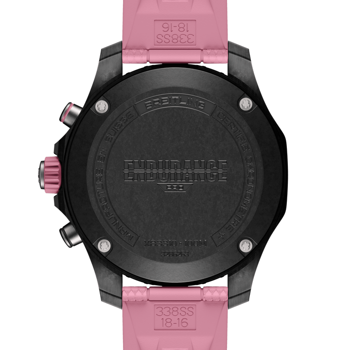 tampa relógio endurance pro pulseira rosa e mostrador preto