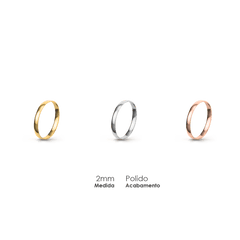 Aliança Wedding Essential Meia Cana Baixa Amendoada