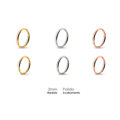 Aliança Wedding Essential Meia Cana Alta Amendoada