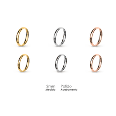 Aliança Wedding Essential Meia Cana Extra Amendoada