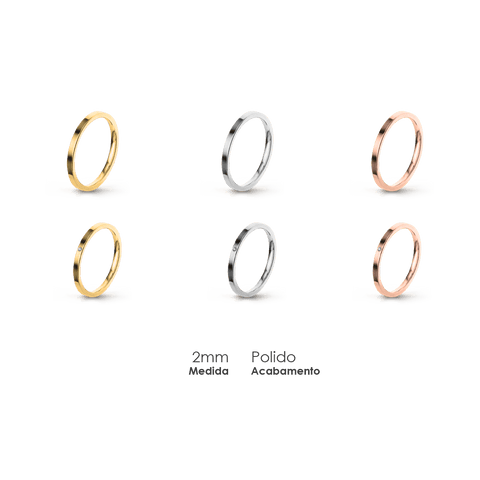 Aliança Wedding Essential Plana Amendoada