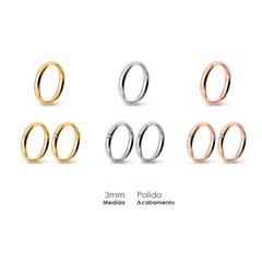 Aliança Wedding Essential Meia Cana Alta Amendoada