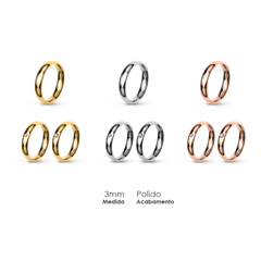 Aliança Wedding Essential Meia Cana Extra Amendoada