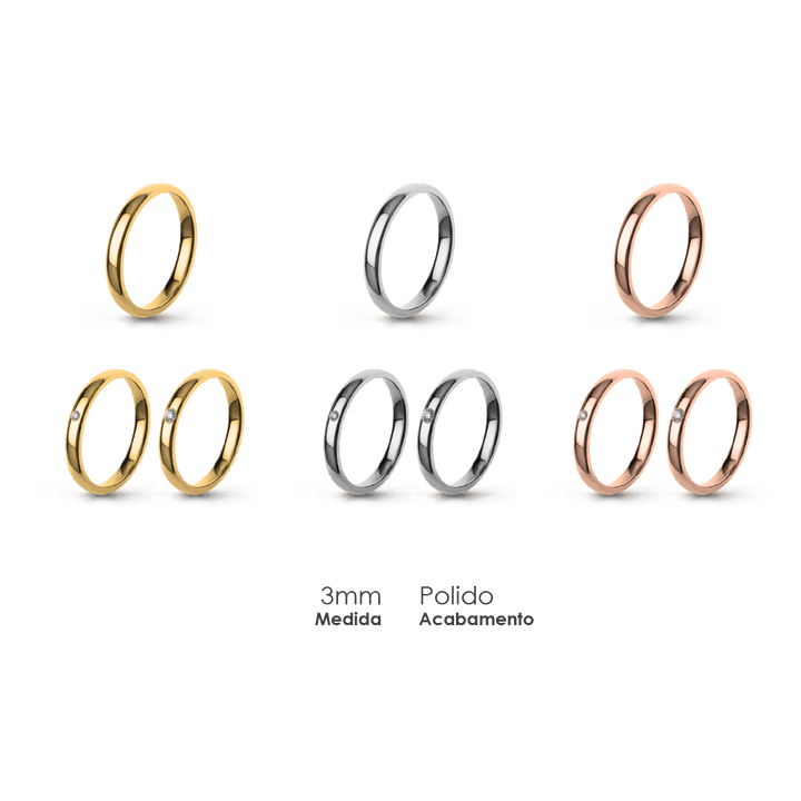 Aliança Wedding Essential Elíptica Extra Amendoada