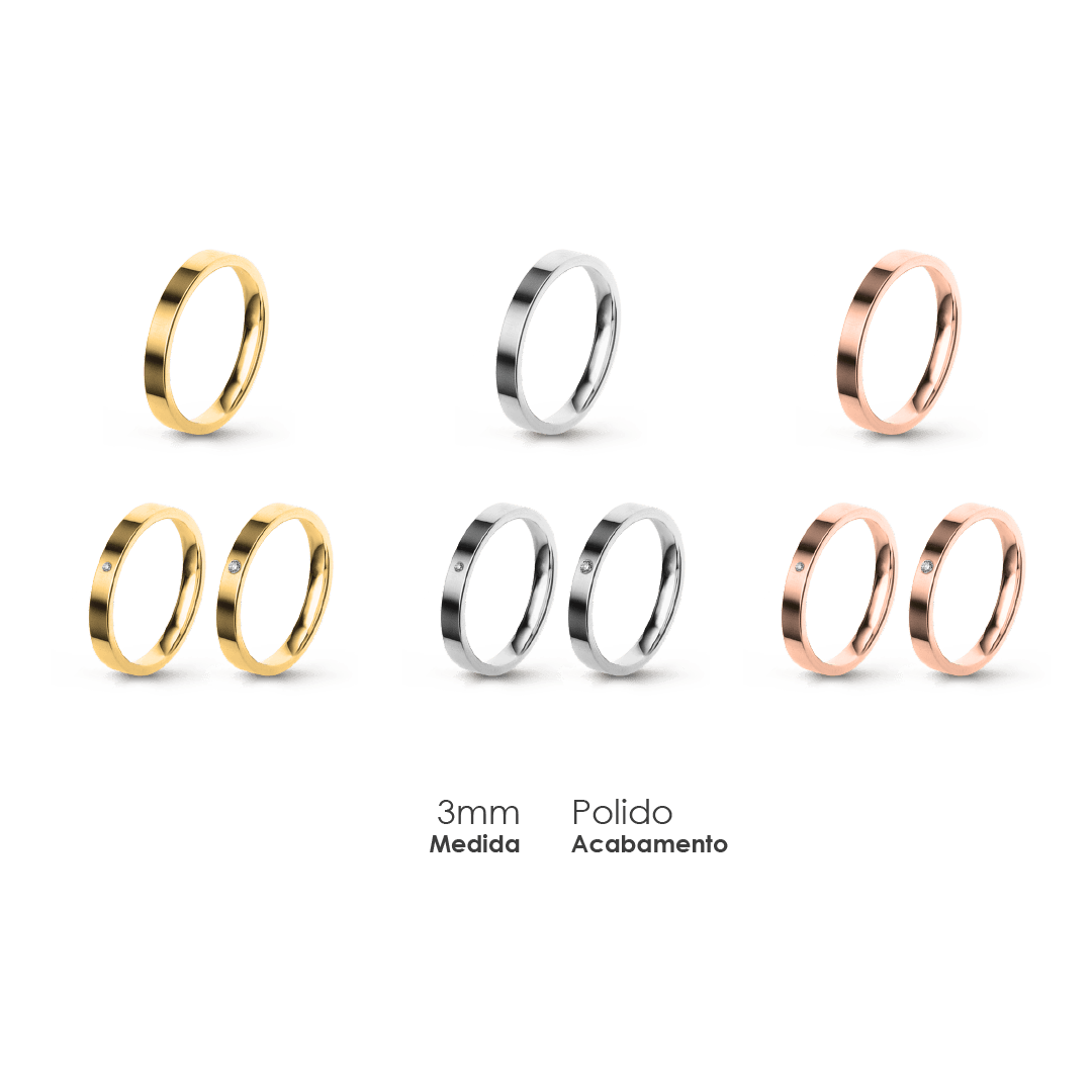 Aliança Wedding Essential Plana Amendoada