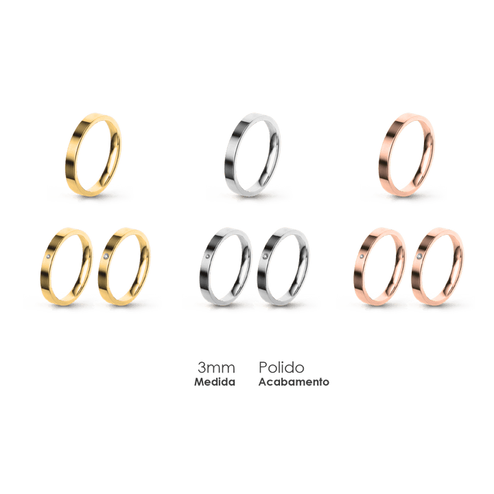 Aliança Wedding Essential Plana Amendoada