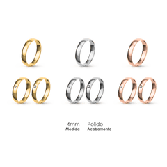 Aliança Wedding Essential Meia Cana Baixa Amendoada