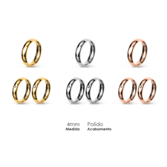 Aliança Wedding Essential Meia Cana Extra Amendoada