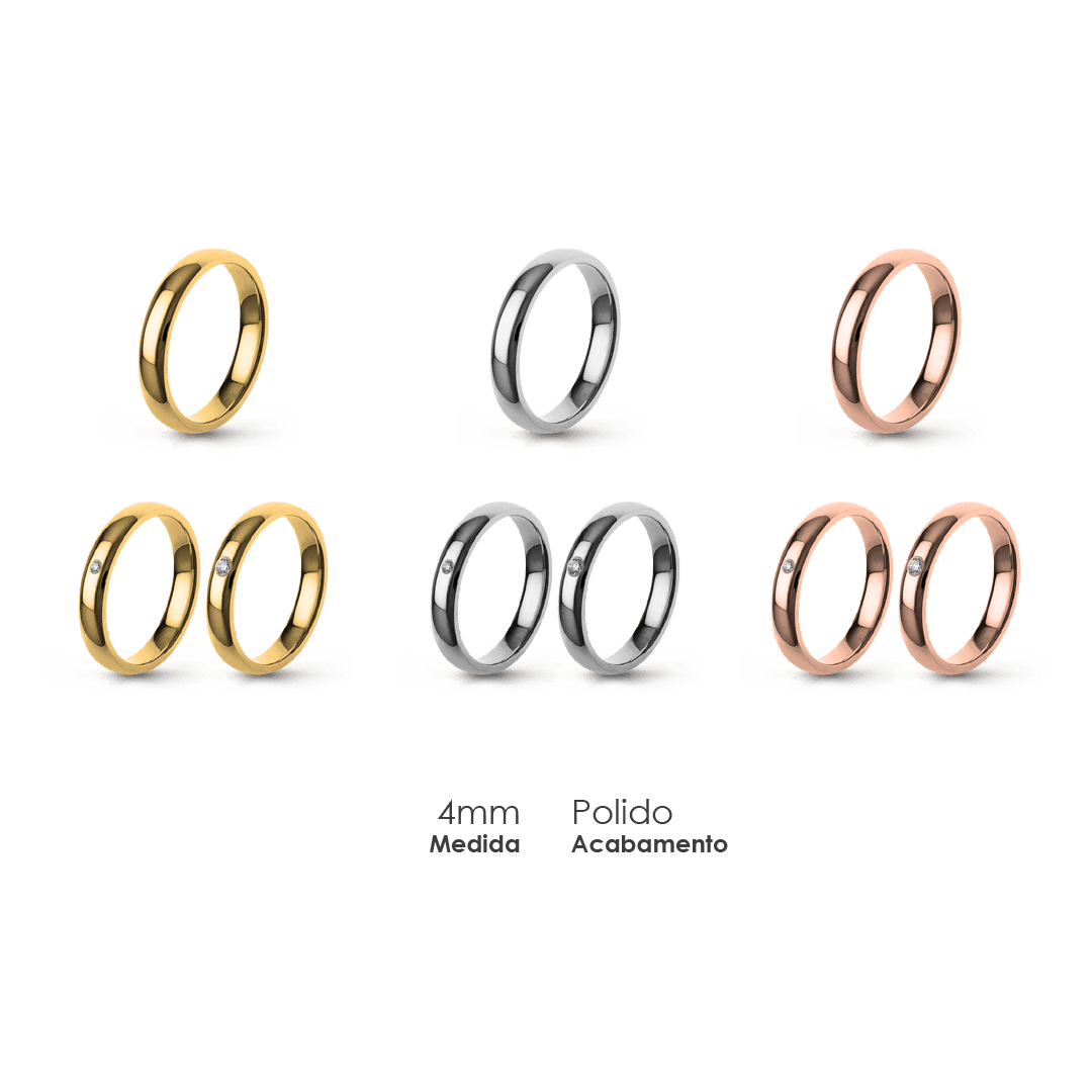 Aliança Wedding Essential Elíptica Extra Amendoada