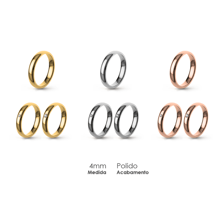 Aliança Wedding Essential Elíptica Extra Amendoada