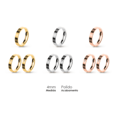 Aliança Wedding Essential Plana Amendoada