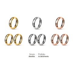 Aliança Wedding Essential Meia Cana Extra Amendoada