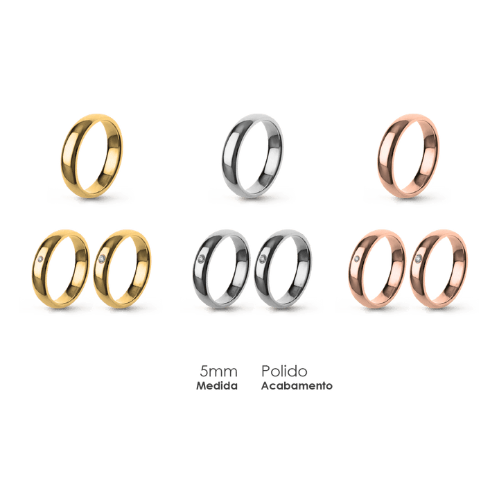 Aliança Wedding Essential Elíptica Extra Amendoada