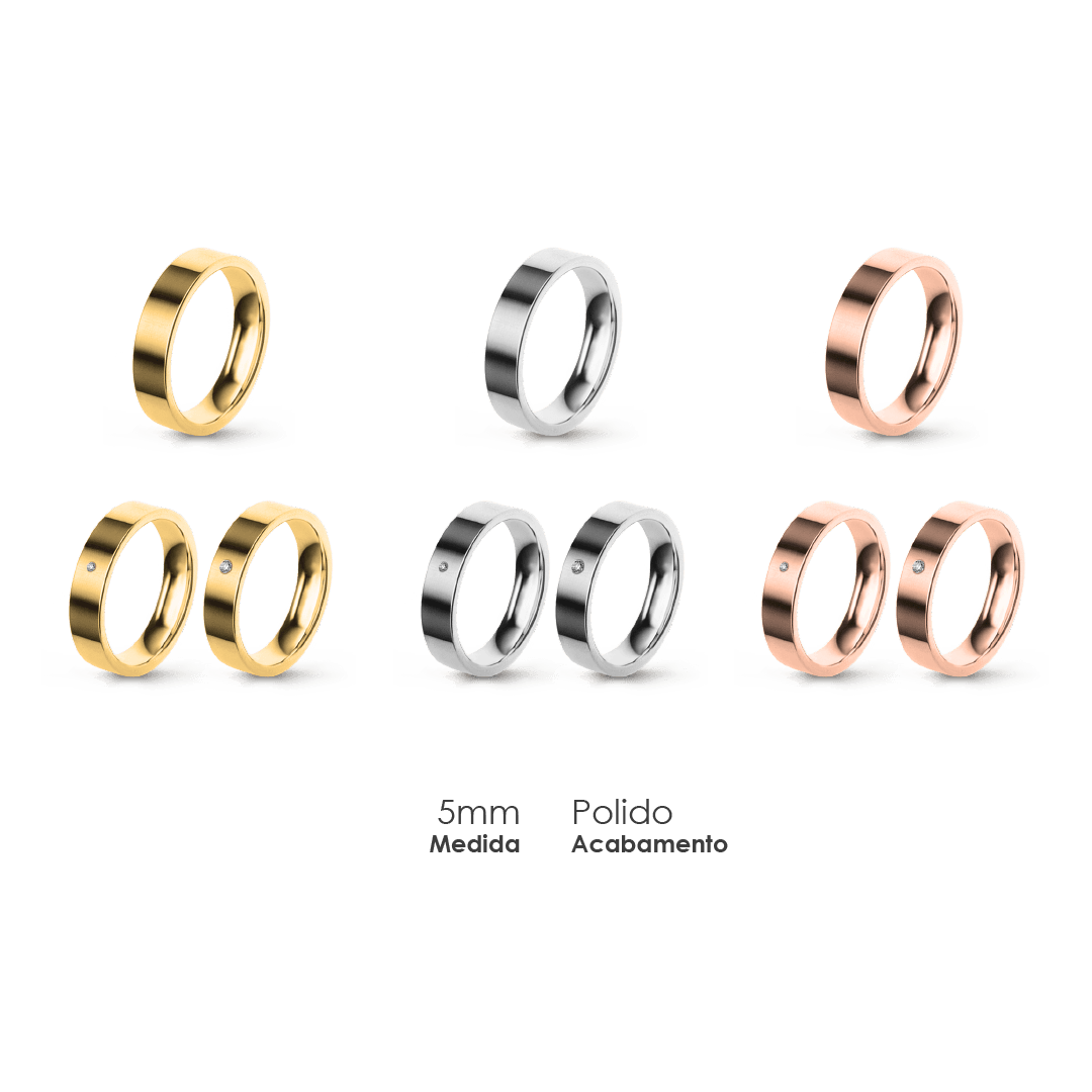 Aliança Wedding Essential Plana Amendoada