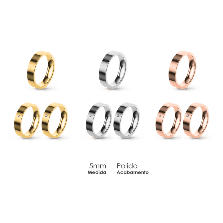 Aliança Wedding Essential Plana Amendoada