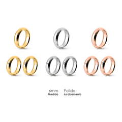 Aliança Wedding Essential Meia Cana Alta Amendoada