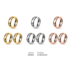 Aliança Wedding Essential Meia Cana Extra Amendoada