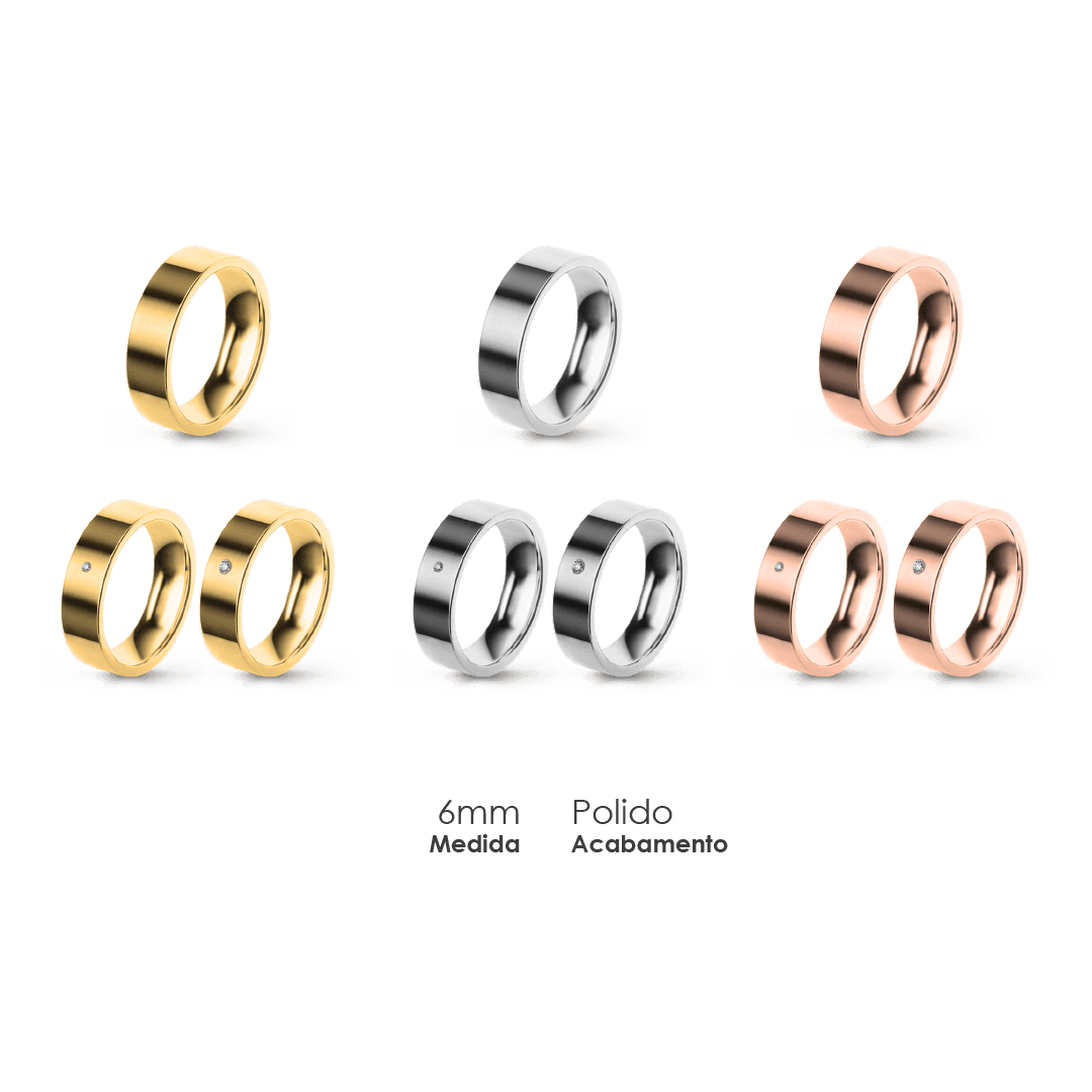 Aliança Wedding Essential Plana Amendoada