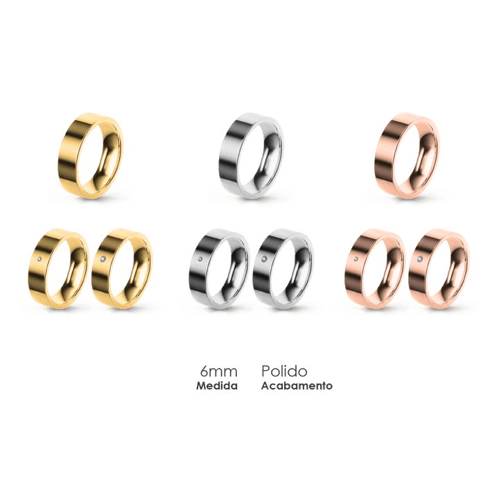 Aliança Wedding Essential Plana Amendoada