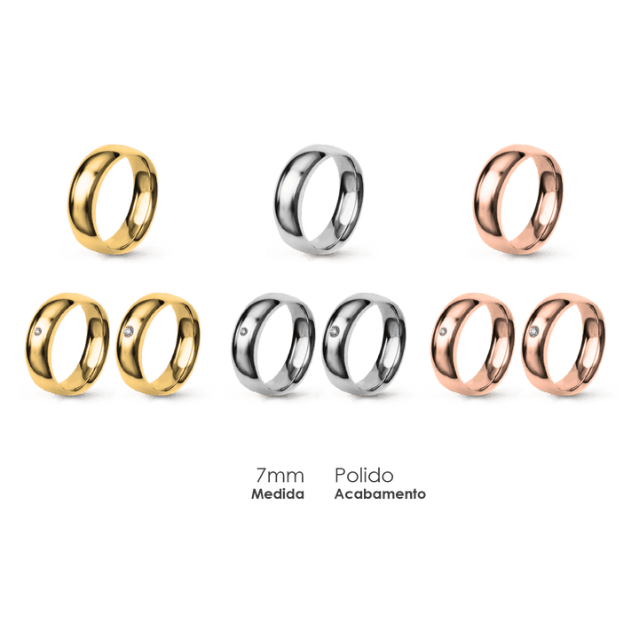 Aliança Wedding Essential Meia Cana Extra Amendoada