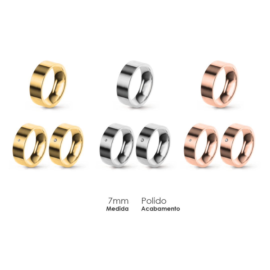 Aliança Wedding Essential Plana Amendoada