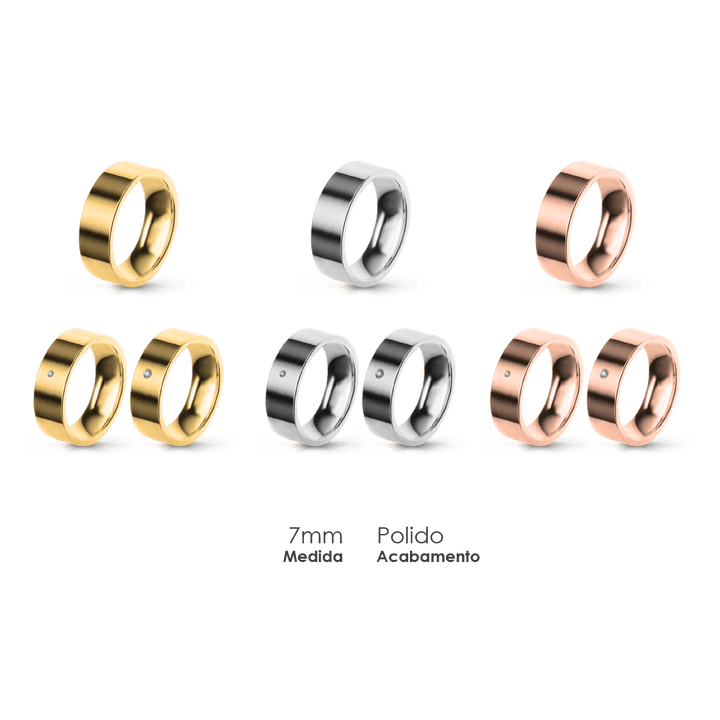 Aliança Wedding Essential Plana Amendoada