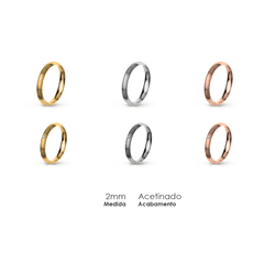 Aliança Wedding Essential Meia Cana Extra Amendoada