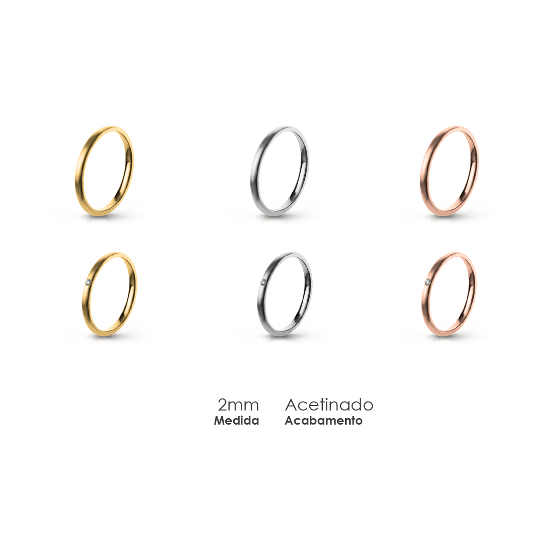 Aliança Wedding Essential Elíptica Extra Amendoada