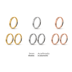 Aliança Wedding Essential Meia Cana Alta Amendoada