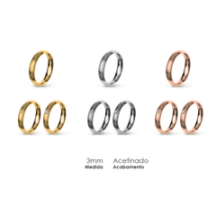 Aliança Wedding Essential Meia Cana Extra Amendoada