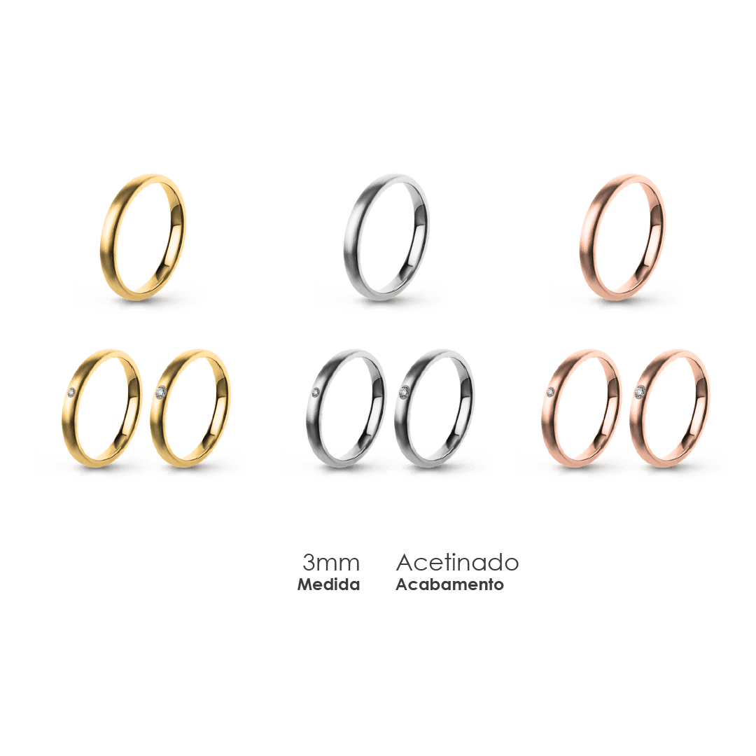 Aliança Wedding Essential Elíptica Extra Amendoada