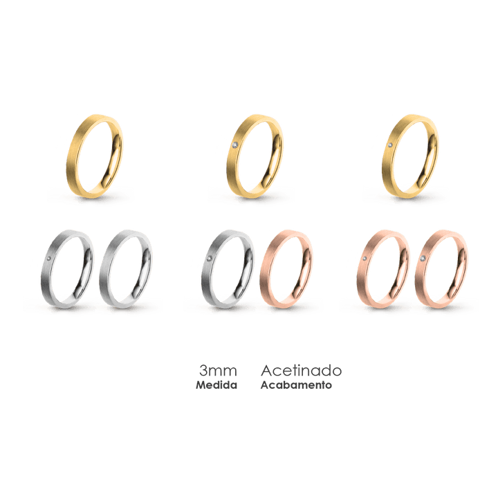 Aliança Wedding Essential Plana Amendoada