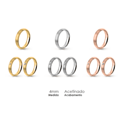 Aliança Wedding Essential Meia Cana Alta Amendoada