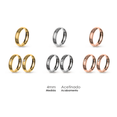 Aliança Wedding Essential Meia Cana Extra Amendoada