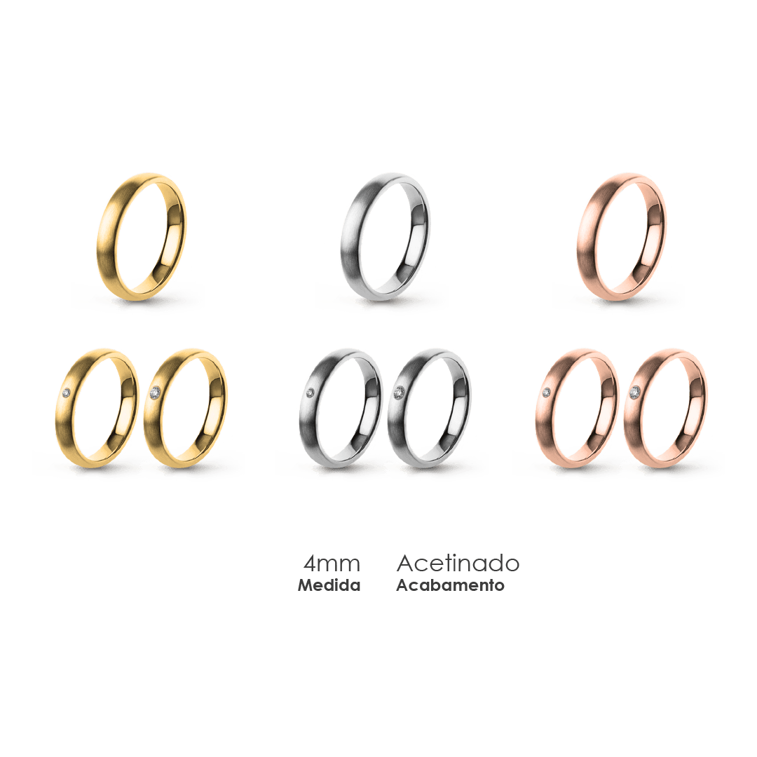 Aliança Wedding Essential Elíptica Extra Amendoada