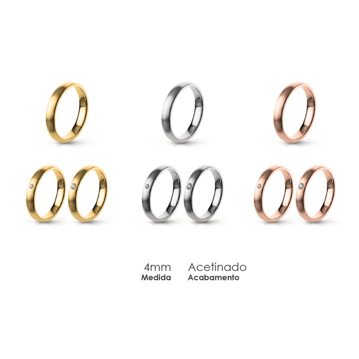 Aliança Wedding Essential Elíptica Extra Amendoada