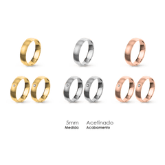 Aliança Wedding Essential Meia Cana Baixa Amendoada