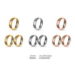 Aliança Wedding Essential Meia Cana Extra Amendoada