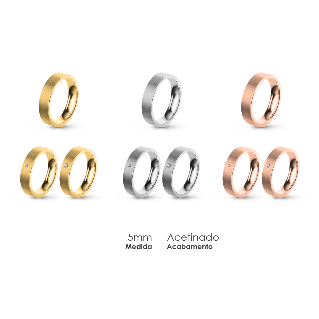 Aliança Wedding Essential Plana Amendoada