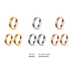 Aliança Wedding Essential Plana Amendoada