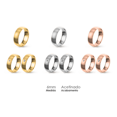 Aliança Wedding Essential Meia Cana Baixa Amendoada