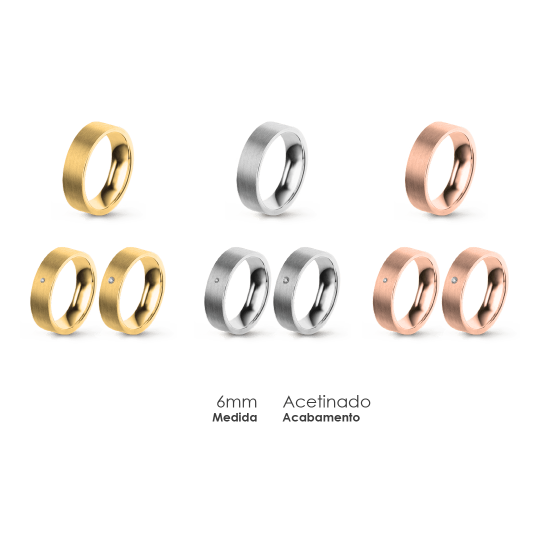 Aliança Wedding Essential Plana Amendoada