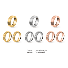 Aliança Wedding Essential Meia Cana Alta Amendoada