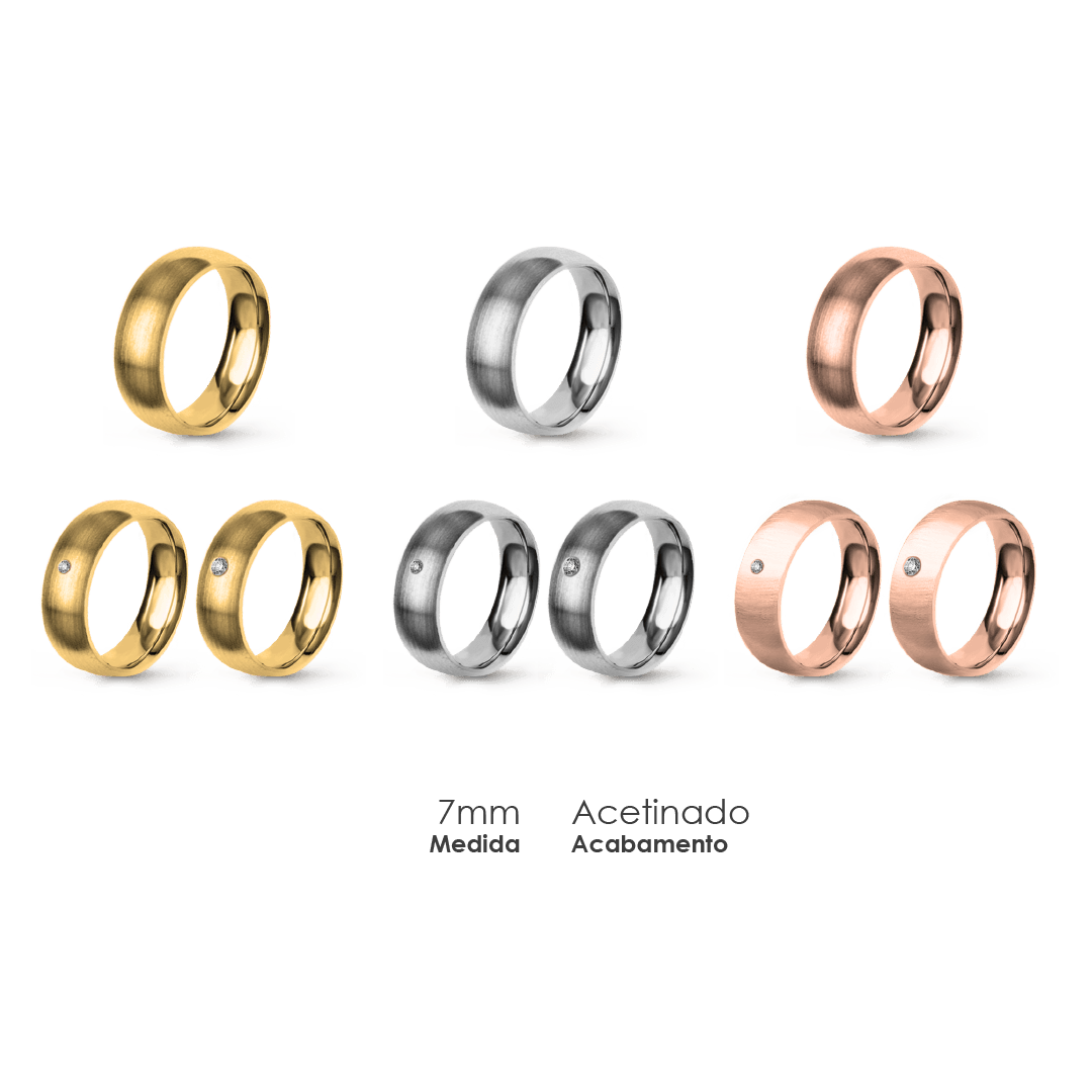 Aliança Wedding Essential Meia Cana Extra Amendoada