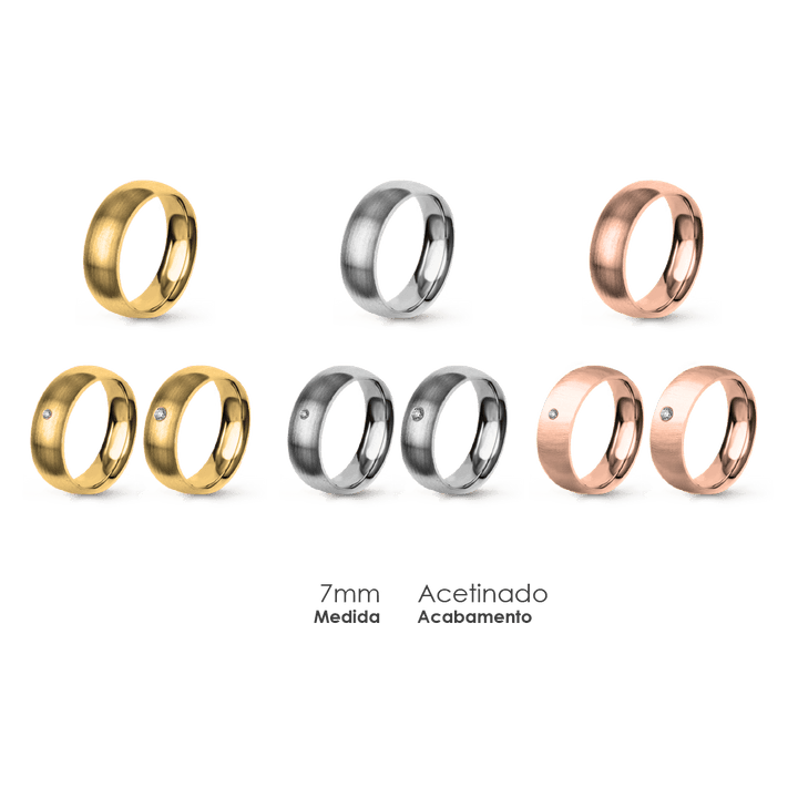 Aliança Wedding Essential Meia Cana Extra Amendoada