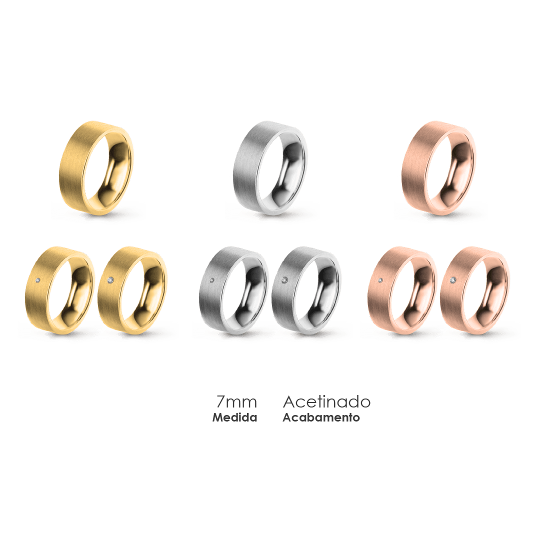 Aliança Wedding Essential Plana Amendoada