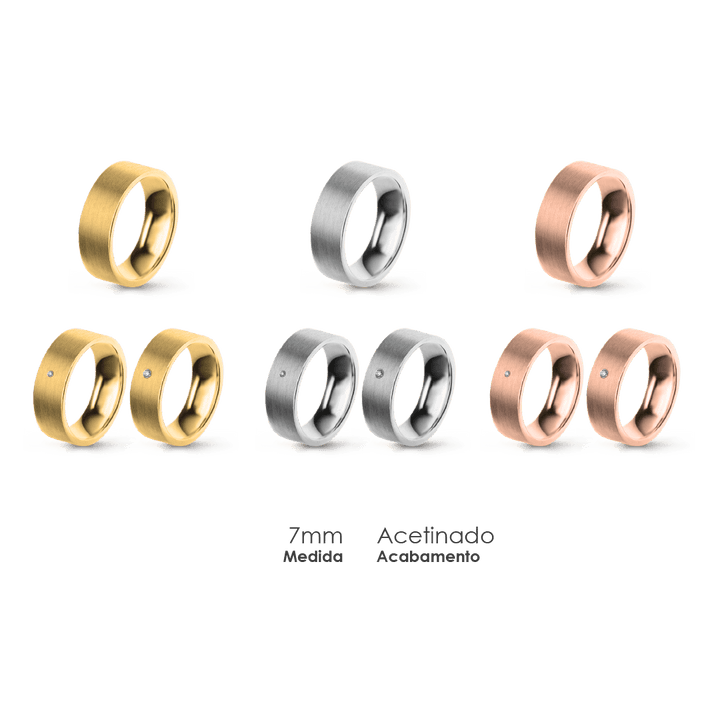 Aliança Wedding Essential Plana Amendoada