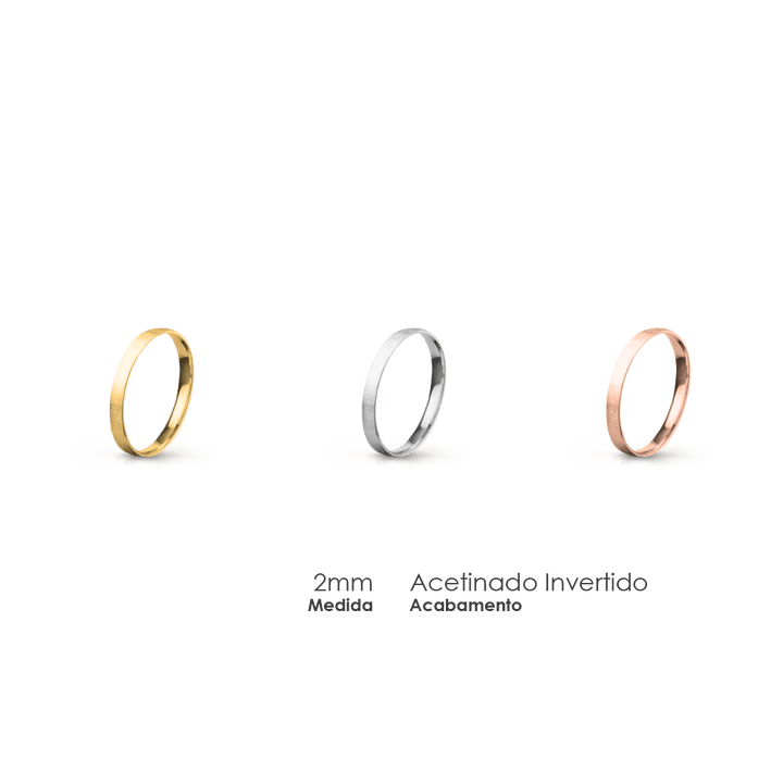 Aliança Wedding Essential Meia Cana Baixa Amendoada